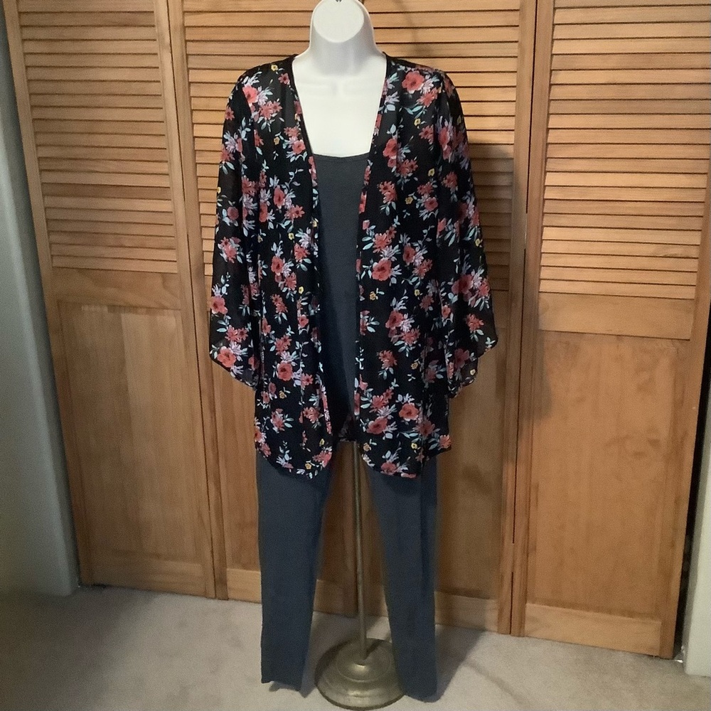 Charlotte Russe Sheer Top cover-up kimono jacket XS to Small